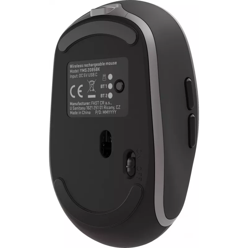 Dual WiFi+Bluetooth bezdrôtová myš, nabíjateľná batéria, 5 tlačidiel