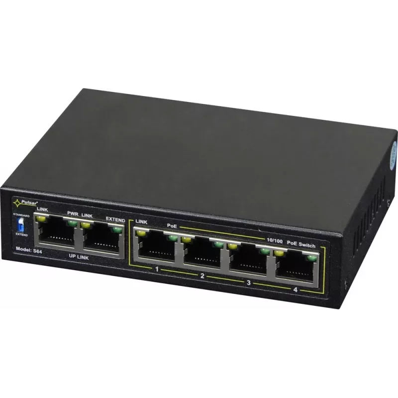 Sieťový switch PULSAR Switch POE Pulsar S64 4 porty 2 Uplink