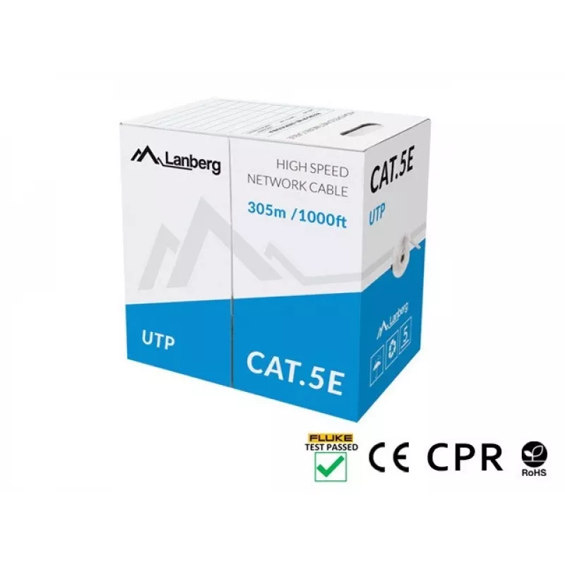 Sieťový kábel Lanberg LCU5-11CU-0305-S U/UTP Cat5e 305 m sivý