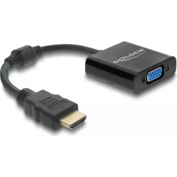 DELOCK HDMI samec na VGA samica adaptérový kábel — HDMI (samec) na VGA (samica), čierna