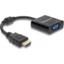 DELOCK HDMI samec na VGA samica adaptérový kábel — HDMI (samec) na VGA (samica), čierna