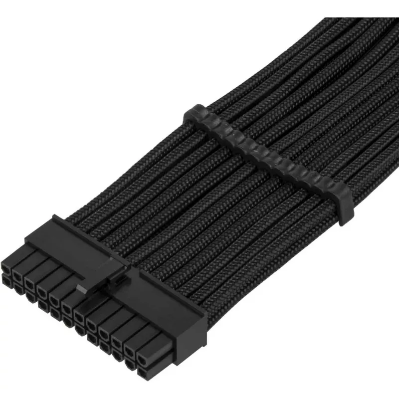 SilverStone PP07E - predlžovací napájací kábel - ATX, 24-pol (W) na ATX, 24-pol (M) - 30 cm - čierny