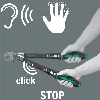 Momentový kľúč Wera Click-Torque X 7 s čierno-zelenou rukoväťou, násada so štvorhranným pohonom 14x18 mm