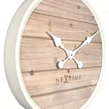NeXtime hodiny 3134wi Plank, Ø50 cm, nástenné, biele