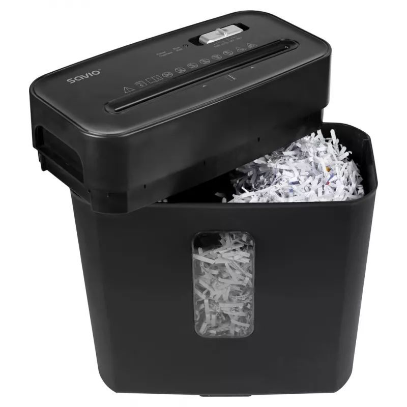 Skartovačka SAVIO ND-01, krížový rez 4 x 32 mm, nádoba 11 l, 230 W, čierna, 72 dB