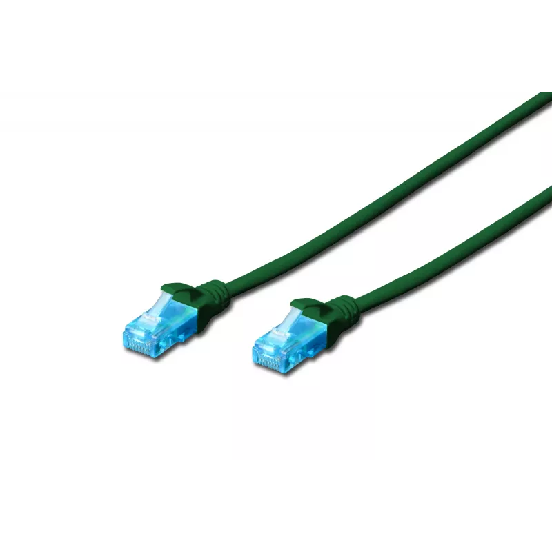 Assmann Digitus CAT 5e U-UTP patch kábel. PVC. AWG 26/7. Dĺžka 2 m. Farba zelená (DK-1512-020/G)