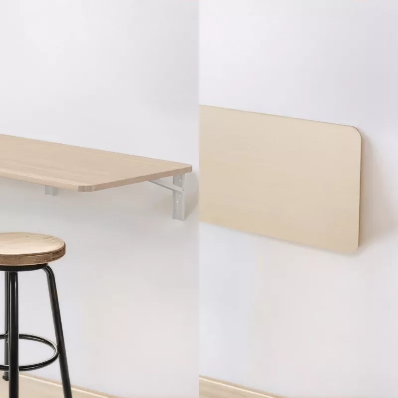 Maclean MC-128WD sklopná nástenná polica, 100×40 cm, drevený dekór