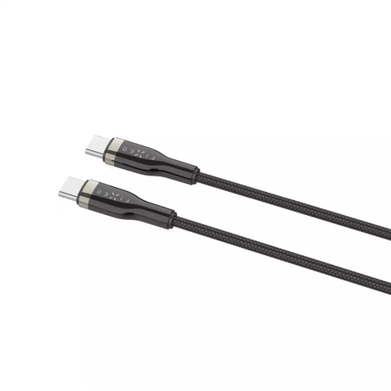 FIXED FIXDB-CC2-BK opletený kábel USB-C/USB-C, 2 m, 100 W