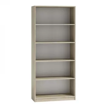 Kancelársky regál top e shop R80 SONOMA, dubový povrch, 5 políc, 800×300×1820 mm