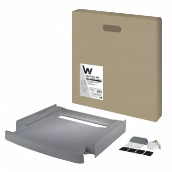 Spojka na stohovanie WHIRLPOOL C00855467 pre 60 x 60 cm práčku a sušiak, výsuvná polica, popruh a protišmykové podložky