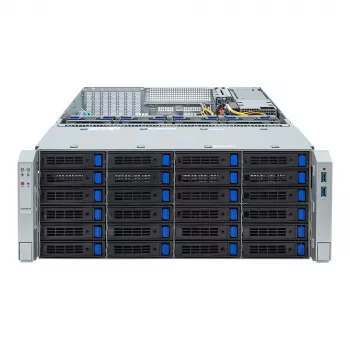 4U rack server GIGABYTE S453-S70-AAV1 — dvojité socket LGA4677, DDR5, 16 DIMM, 38x 2,5 palca/M.2, 1600W redundantný napájací zdroj (80 PLUS Titanium)