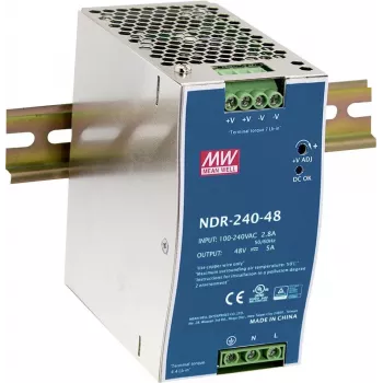 MEAN WELL NDR-240-48 spínaný napájací zdroj na lištu DIN, 240 W, 48 V 48 V, 240 W