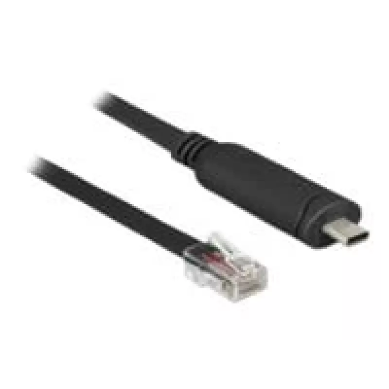 DeLock - sériový adaptér - USB-C - RS-232 x 1 - čierny (63912)