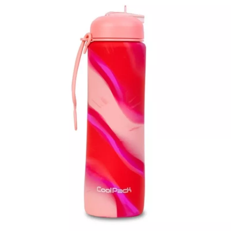 COOLPACK silikónová fľaša na pitie Pump 600 ml dievčenská ružová