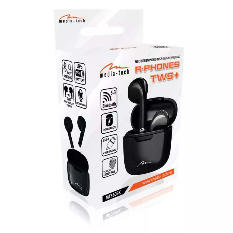 Slúchadlá Media-Tech MT3608K R-Phones TWS+ čierne