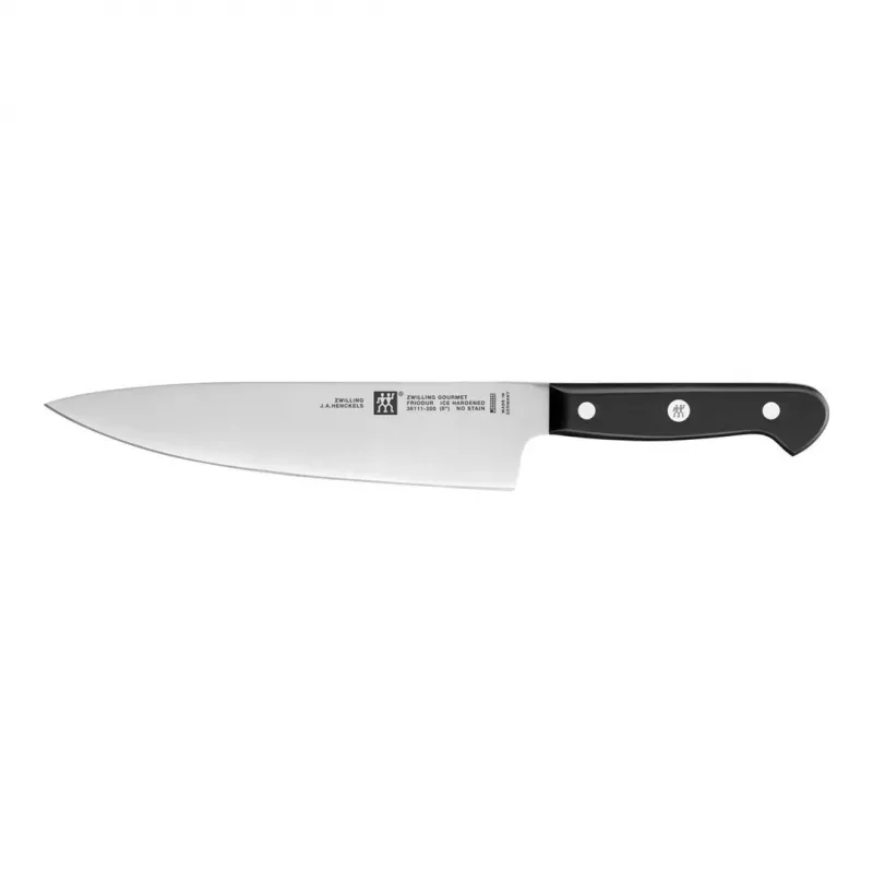 Sada nožov ZWILLING Gourmet 3 ks — kované oceľové čepele 10/16/20 cm, čierne plastové rukoväte, vhodné do umývačky