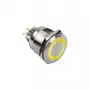 Vandalizmu odolný tlačidlový spínač DimasTech PD197 25 mm Silverline krúžok