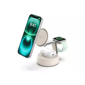 Bezdrôtová USB nabíjačka Belkin Qi2 WIZ040KQSD – 25 W, USB napájanie, 1,5 m kábel, biela, pre smartfón smart hodinky slúchadlá fitness náramky