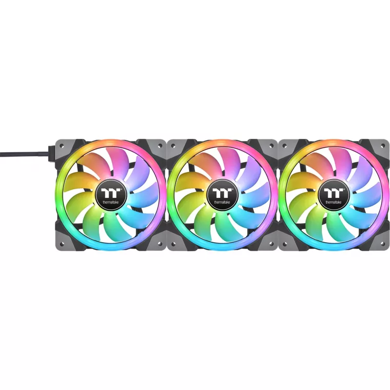 Thermaltake SWAFAN EX12 RGB ventilátor do PC skrinky TT Premium Edition CL-F143-PL12SW-A, 120 mm, reverzné lopatky, 3 ks, čierny