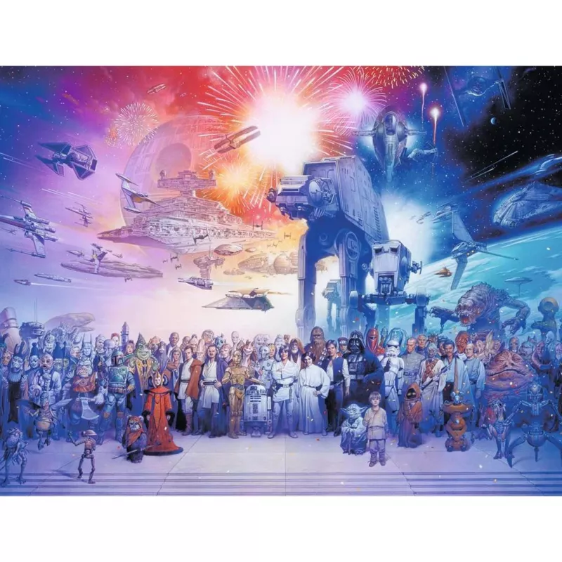 Puzzle TMTOYS Ravensburger Star Wars Episode I–VI Saga, 2000 dielov, 980 mm šírka