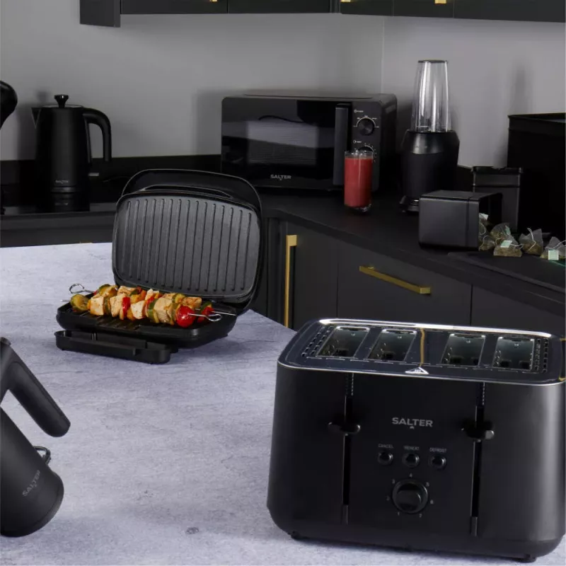 Salter EK5565MBLKFVDE Kuro hriankovač na 4 plátky