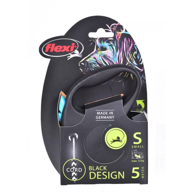 Flexi Black Design S 5 m vôdzka pre psov s navíjacím mechanizmom