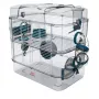 Klietka ZOLUX Rody3 DUO modrá — dvojposchodová klietka pre hlodavce, plast a kov, 410×270×405 mm, 3 kg