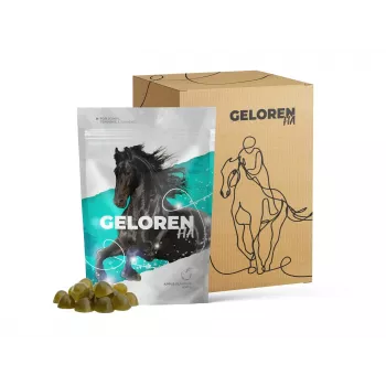 Doplnok pre kone CONTIPRO GELOREN Horse HA Joints 450 g — podpora kĺbov s kyselinou hyalurónovou, pevné vrecko