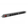 Lanberg PDU-04E04I-0200-IEC-BK 1U rackový PDU, 4x typ E + 4x IEC C13, 10 A, 2 m, čierny