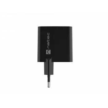 Káblová nabíjačka pre mobilné zariadenia NATEC NUC-2143, 45 W, USB-C PD 3.0 + USB-A QC 3.0, 110–240 V, čierna