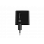 Káblová nabíjačka pre mobilné zariadenia NATEC NUC-2143, 45 W, USB-C PD 3.0 + USB-A QC 3.0, 110–240 V, čierna