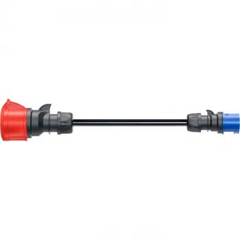 go-e adaptér Gemini flex 22 kW na CEE modrý 16 A – čierny – rovný – rovný – IP55 – 22 kW – 16 A