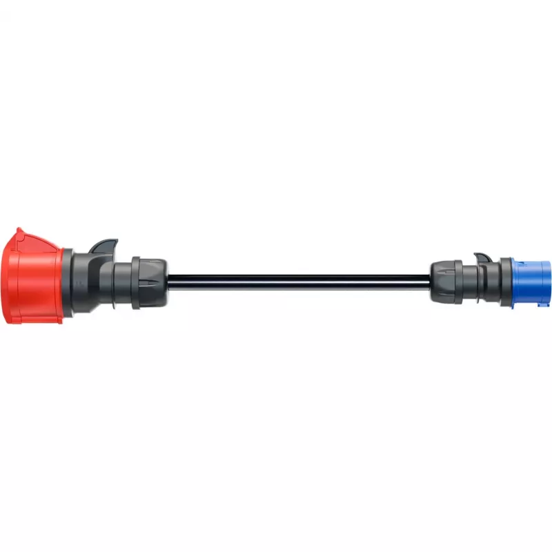 go-e adaptér Gemini flex 22 kW na CEE modrý 16 A – čierny – rovný – rovný – IP55 – 22 kW – 16 A
