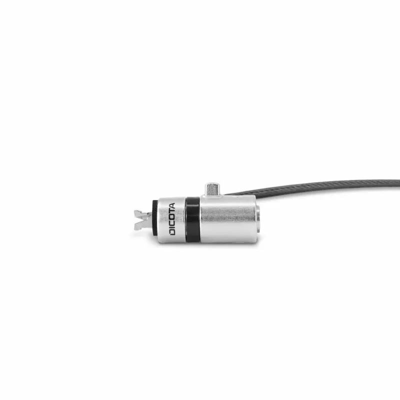 DICOTA D32068 univerzálny mini káblový zámok na notebook, 0,3 m, 3 vymeniteľné hlavy, strieborný