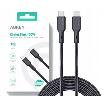AUKEY CB-KCC101 nylonový kábel USB-C na USB-C 1m