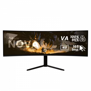49 palcov Curved LED monitor Arozzi Nova — 5120 x 1440 Dual QHD, VA panel, 4 ms, USB hub, VESA