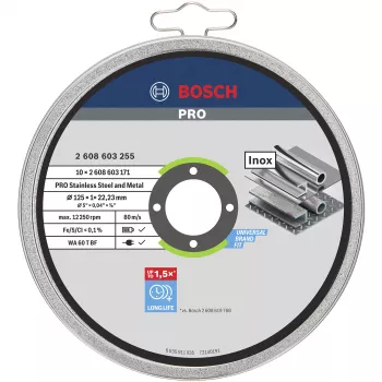 Bosch Standard for Inox WA 60 T BF rezné kotúče, 125 mm, 10 ks, 2608603255