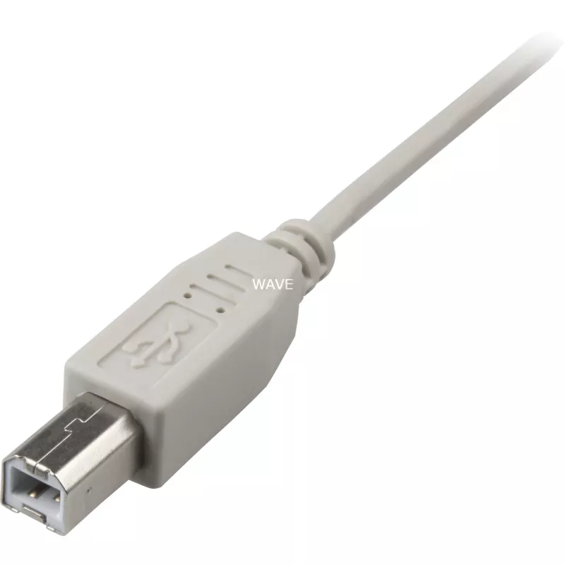 USB 2.0 kábel, USB-A konektor samec > USB-B konektor samec (sivý, 0,5 metra)