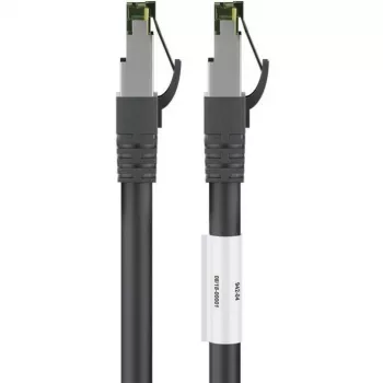 Goobay CAT 8.1 patch kábel, S/FTP (PiMF), čierny, 2 m - LSZH bez halogénov, meď AWG 24 (66722)