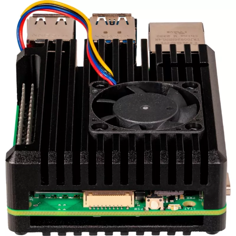 Joy-IT Armor Case BLOCK ACTIVE puzdro SBC vhodné pre vývojové dosky Raspberry Pi (RB-AlucaseP5-07FAN)