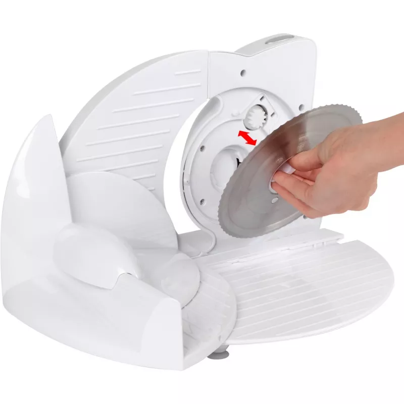 Elektrický univerzálny krájač CLATRONIC AS 2958 — 230 V, biela, 230×310×280 mm