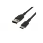 Pletený USB-C na USB-A kábel 3 m čierny