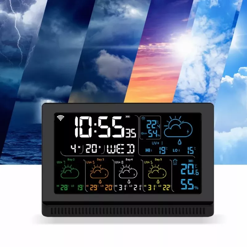 Manta MTO200B Windy Smart meteostanica s vonkajším snímačom, Wi-Fi, čierna