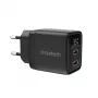 Choetech PD6051 USB-C USB-C PD 35W GaN nástenná nabíjačka s displejom - čierna