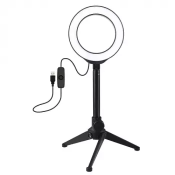 LED prstencové svetlo 12 cm so stolovým statívom do 21,8 cm, USB
