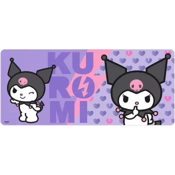 Podložka pod myš Kids Euroswan 80x30 cm Hello Kitty Kuromi, veľká obdĺžniková herná/pracovná podložka