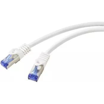 Renkforce RF-6830456 RJ45 sieťový kábel, patch kábel CAT 6a S/FTP 5,00 m biely 1 kus (RF-6830456)