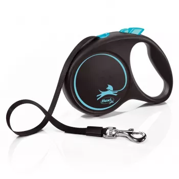 Navíjacia vôdzka Flexi flexi Black Design M — dĺžka 5 m, prevedenie so šnúrou, max. zaťaženie 25 kg, ergonomická rukoväť
