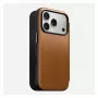 Folio puzdro Nomad Modern Leather Folio pre iPhone 17 Pro, koža + hliník, 6,3 palcov (16 cm), Tan, 3 priehradky na karty