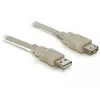 USB 2.0 predlžovací kábel DeLOCK 82240 3 m sivý